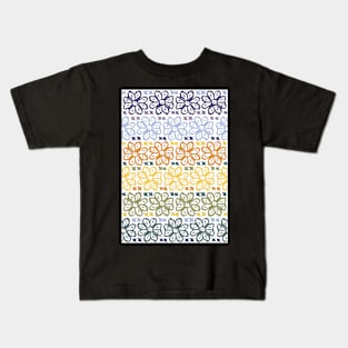 Fairisle Floral Sunset pattern Kids T-Shirt